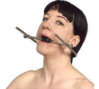 Metal Mouth Gag BDSM U-Shape, Adjustable SM Mouth Spreader with Silicone Gag Ball, One Size, Bondage Fetish Sex Toy for Women & Men