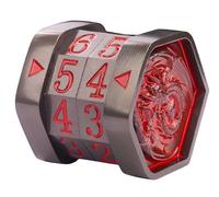 Metal MTG Life Counter, Life Counter MTG, Magic The Gathering Life Counter Gift Box Packaging Suitable for Board Games, Card Games, Compatible with MTG and TTRPG(Black Nickel_Red)