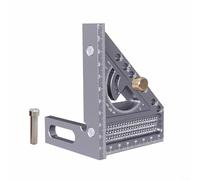 Metal Multi-Angle Set Square with Angle Positioning Dowel Pin and T-Square Scribing Holes, Small Triangle Ruler for Precise 0-180° Marking and Measurement on Wood, Metal, and DIY Projects(B)