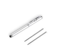 Metal Multi-Function Pen, Touch Screen Stylus, Flashlight with White Light, Infrared, Creative Christmas and Birthday Gifts (1 Silver)