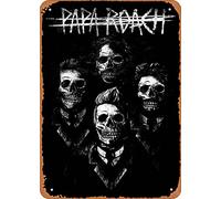 Metal Music Poster - Music Papa Roach Skull - 8"x12" Tin Signs Plaque Bar Pub Vintage Style Wall Decor