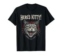 Metal Music Rock Cat Death Metal Graphic Here's Kitty! T-Shirt