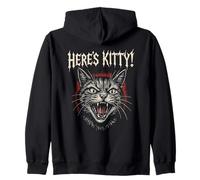 Metal Music Rock Cat Death Metal Graphic Here's Kitty! Zip Hoodie