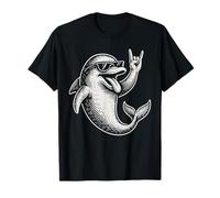 Metal Music Rock Funny Dolphin Heavy Metal Retro T-Shirt