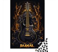 Metal Music Wooden Jigsaw Puzzles 1000 Pieces for Adults Jigsaw Puzzles for Adults 1000 Piece Puzzle Educational Games 1000pcs (75x50cm)