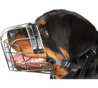 Metal Muzzles for Dog Rottweiler #2 Wire Basket Adjustable Leather Straps Leather Adjustable The Circumference is 10.2-14.5 in Length 2.7 * 3.5