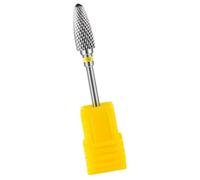 Metal Nail Drill Bit Tungsten Steel Cuticle Head for Sidewalls | Universal Compatibility, Removes Dead Skin, Alloy Finish, Suited to Beauty Parlor Pedicure Use, Yellow