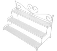 Metal Nail Polish Organizer Holder, 3 Row White Love Heart Rack