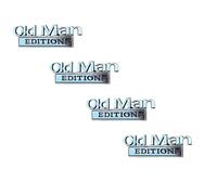 Metal Nameplate Funny Decals,3D Emblem Sticker Badge,Old Man Car Emblem,Funny Edition Nameplate Decal for Side Rear Tailgate Bumper,Waterproof Durable Sticker Badge for Car (33mm*100mm-4PC)