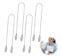 Metal Napkin Clips for women, 4 Pcs Portable Napkin Holder Chain Napkin Chains Napkin Fixing Clip Chain Napkin Chain Towel Apron Bibs Chain for Men Women Elderly or Pet Fixing Napkins (Silver)
