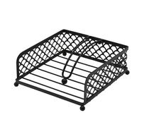 Metal Napkin Holder Creative Vertical Square Napkin Holder Kitchen for Table Decor(Noir)