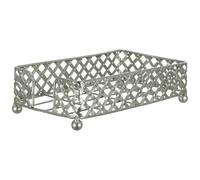 Metal Napkin Holder Rectangular Tissue Box Dispenser | Vintage Farmhouse Style in Golden Iron, Holds Multiple Sizes, Organises Napkins and Guest Towels