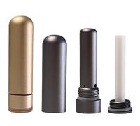 Metal Nasal inhalers for Essential Oils Refillable Aluminum Aromatherapy Inhaler Comes with 20 Cotton Wicks - for Aromatherapy (2+20 pc)