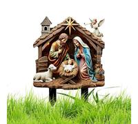Metal Nativity Scene for Outdoor Sacred Symbols Decorative Inserts