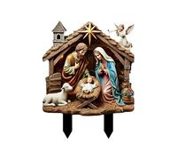 Metal Nativity Scene Outdoor | Christmas Nativity Scene Outdoor Inserts - Holy Decor Statue Landscape for Room Garden Deck Farm Balcony Lawn Potted Plants Porch