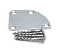 Metal Neck Plate Electric Guitar Bass Parts Replacements 4 Hole Neck Plate Joint Back Mounting Plate With 4 Screws