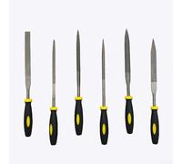 Metal Needle File Set, Ergonomic Handle Needle File Set 6pcs Carbon Steel Files for Metal Glass Stone Wood Plastic Rubber Carving Hand Tool Precision Filing(5×180mm)