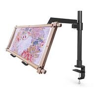 Metal Needlework Frames Stand Adjustable Rotated Embroidery Holder Hands Free Cross Stitch Scroll Frame Lap Table Clamp Embroidery Frame Stand for Needlepoint Supplies