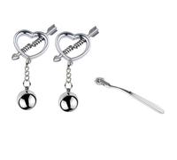 Metal Nipple Clamps Exotics Grips Non-Piercing Nipple Rings Toy & Wartenberg Wheel Bondage Set Couple Spiked Gear BDSM Toy