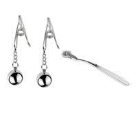 Metal Nipple Clamps Exotics Grips Non-Piercing Nipple Rings Toy & Wartenberg Wheel Bondage Set Couple Spiked Gear BDSM Toy