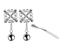 Metal Nipple Clamps Exotics Grips Non-Piercing Nipple Rings Toy & Wartenberg Wheel Bondage Set Couple Spiked Gear BDSM Toy