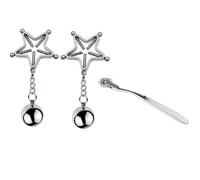 Metal Nipple Clamps Exotics Grips Non-Piercing Nipple Rings Toy & Wartenberg Wheel Bondage Set Couple Spiked Gear BDSM Toy