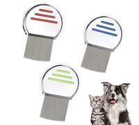 Metal Nit Comb 3 Pcs Head Lice Comb with Spiral Grooves for Head Lice Treatment Dandruff Removal Fine Tooth Hair Comb for Kids Adults Pets Long Thick Hair Reusable Stainless Steel