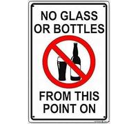 Metal No Glass Or Bottles from This Point On Safety Restriction Alert Safety Metal Poster Home Bar Kitchen Coffee Man Cave Garage Wall Decor Art Tin Sign 8x12 Inch