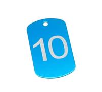 Metal Number Tags, 1-100, 100-200 Rectangular Aluminum Plate Personalized Customized Keyring Club ID Card Anti-Lost(Blue,1-50)