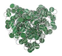 Metal Number Tags 100Pcs Key Tags Number From 1 To 100 Sauna Storage Bathroom Plate Alloy Hand Hanging For Dormitory Keys(Green)