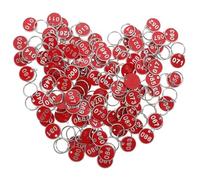Metal Number Tags 100Pcs Key Tags Number From 1 To 100 Sauna Storage Bathroom Plate Alloy Hand Hanging For Dormitory Keys(Red)