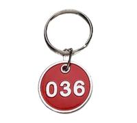 Metal Number Tags 100pcs Metal Numbered Tag with Key Ring Aluminium Sequential Numbers Digital Label Gym Sauna Club ID Card Series Tags 1-200(Red,100-200)