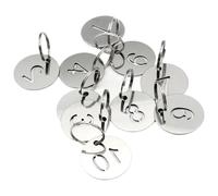 Metal Number Tags, 30mm Round 1-200 Stainless Steel Key Chain Ring ID Tags Custom Openwork Plate Pendant(1 50)