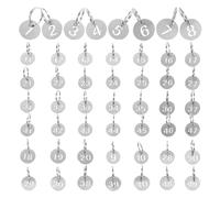 Metal Number Tags 50 Pcs Stainless Steel Round Number Tags 1-50 with Rings Keychain Labels for Office Hotel Key Management System Identification