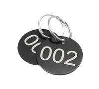 Metal Number Tags Number 001-200 Round Tags Aluminum Plates With KeyRing Sign For Key Item Mark Club ID Card Series KeyChain For Dormitory Keys(Black,1-100)