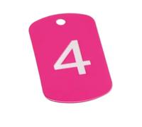 Metal Number Tags Number Tag 1-100, 100-200 Rectangular Aluminum Plate Personalized Customized Keyring Club ID Card Anti-Lost Series Keychain for Organization(Rose Red,1-50)