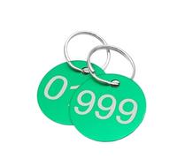 Metal Number Tags Round Tags Aluminum Plates With KeyRing Sign Number 001-200 For Key Item Mark Club ID Card Series KeyChain For Dormitory Keys(Green,1-50)