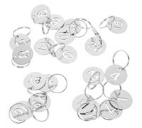 Metal Number Tags with Rings, Stainless Steel Silver 2.30X2.30X0.20cm Numbers 1-200