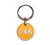 Metal Numbered Tag with Key Ring Aluminium Sequential Numbers Disc Baggage Checkroom Locker Gym Sauna Club for Numbers(Yellow,1-100)