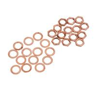 Metal Nut Washer Kit M9 Female Thread for Electric Guitar Bass, Including 14pcs Nuts and 14pcs Washers, Smooth, Easy to Install for Jack Connection (Red Copper)
