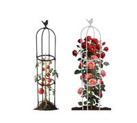 Metal Obelisk Trellis for Climbing Plants Adjustable 65 205 cm Ideal Garden Support for Roses Tomatoes & Clematis Indoor/Outdoor Use Black 40 x 125 cm