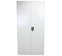Metal Office 2 Doors Filing Cabinet Flatpack Document File Compartments Lockable Storage Cupboard Unit 180cm Grey