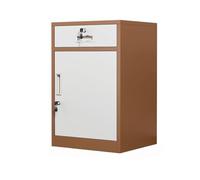 Metal Office Storage Cabinet with Adjustable Shelves and Lockable Filing Drawer White Mobile File for Home Office