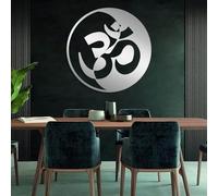 Metal Om Mandala Wall Art, Meditation Wall Decor, Inspirational Art, Modern Sculpture Home Decor for Living Room, Bedroom, Hallway, and Stairs