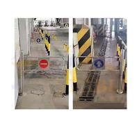 Metal One-Way Import Export Gates, Supermarket Cashier Counter Spring-Loaded Entrance Swing Safety Gate, Small Automatic Closing Pedestrian Accesses Doors(W160cm/62.9in/5.2ft)