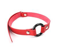 Metal Open Mouth Oral Gag O Ring Full Silicone Head Harness Straps Couples Slave BDSM Adult Games Sex Products for Women Gay Sex Toys Women Red One Size