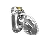 Metal Openable Ring Design Plastic Male Chastity Cage Penis Ring Vent Hole Cock Cage Sex Toys Chastity Underwear White L-Long