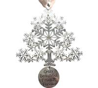 metal ornaments christmas tree ornaments hollow christmas ornaments unique blessing inscription pendant holiday party decor silver snowflake pentagram tree christmas man