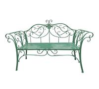 Metal Outdoor Bench with Backrest and Armrests - Stylish Patio Park Bench for Garden, Lawn, Balcony, Porch, Backyard & Indoor Use - Available in 15 Vibrant Colors (Color: G)