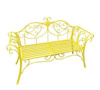 Metal Outdoor Bench with Backrest and Armrests - Stylish Patio Park Garden Bench for Porch, Lawn, Balcony, Backyard & Indoor Use - Available in 15 Colors (Color: D)